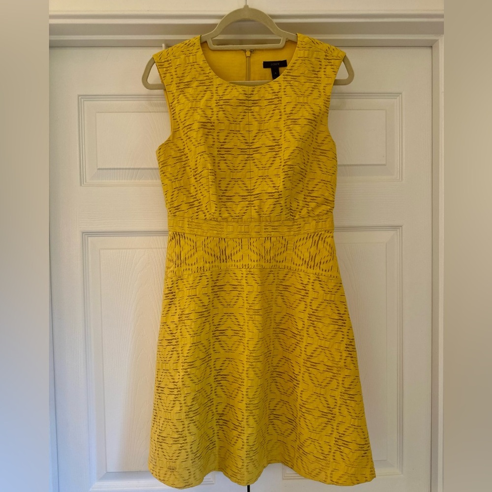 EUC J. Crew Yellow Textured Dress size 4